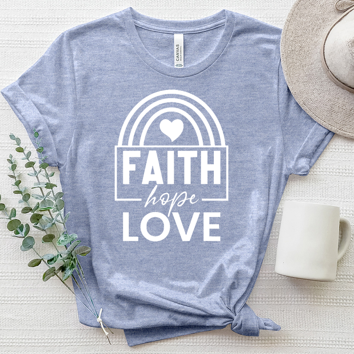 Faith Hope Love Rainbow Heathered Tee