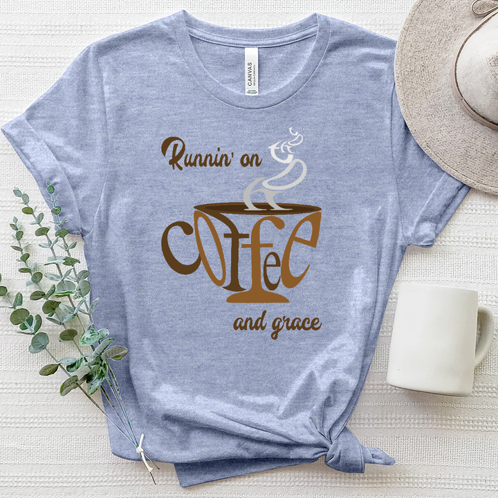 Runnin’ On Coffee and Grace Heathered Tee