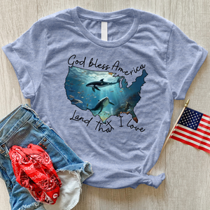 Deep Ocean America Heathered Tee