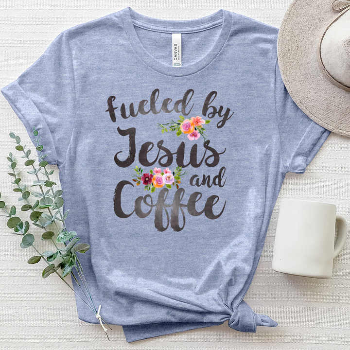 Fueled by Jesus and Coffee 2 Heathered Tee