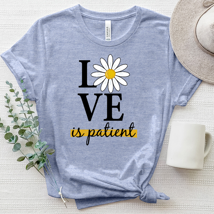 Love Is Patient Daisy Flower Heathered Tee