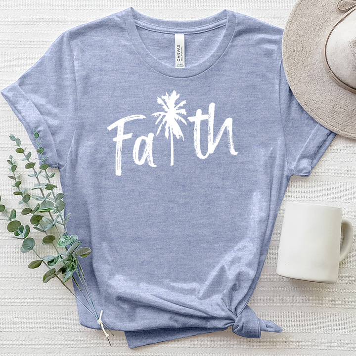 Faith Palm Tree Heathered Tee