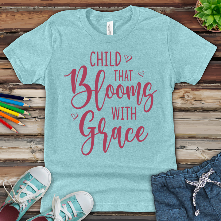 Child Bloom with Grace Youth Heathered Tee