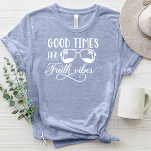 Good Vibes and Faith Vibes Heathered Tee