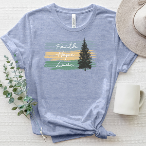 Faith Hope Love Watercolor Heathered Tee