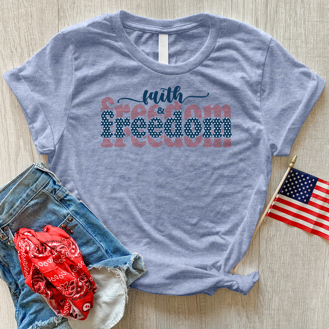 Faith & Freedom Heathered Tee