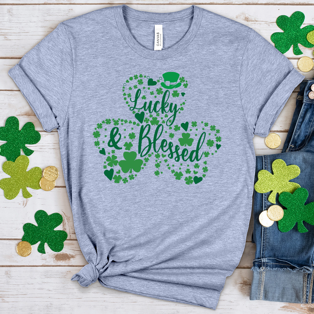 Assorted Clovers Shamrock Heathered Tee