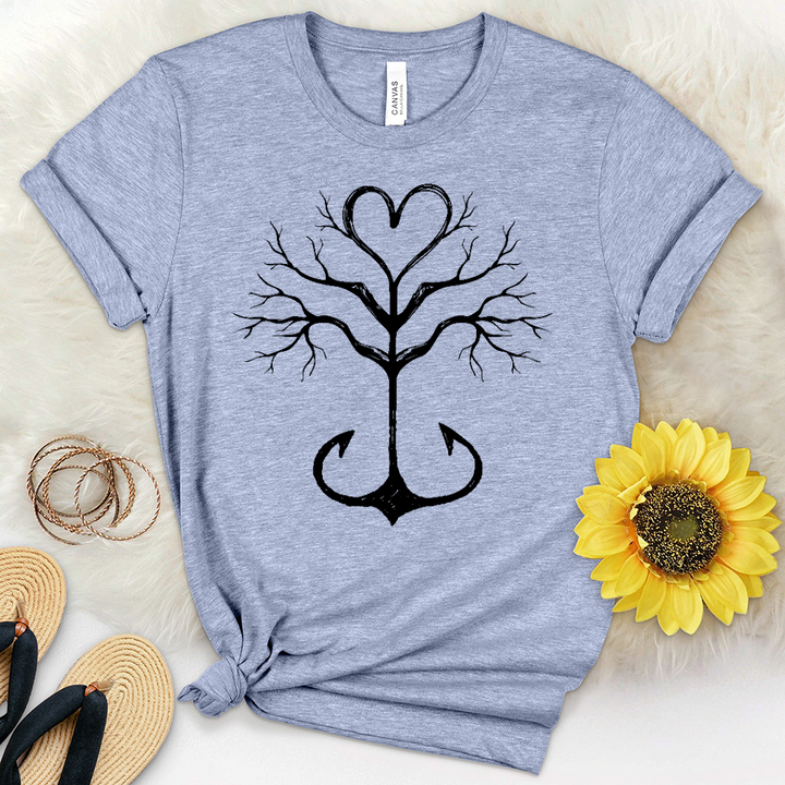 Anchored In Love Heathered Tee