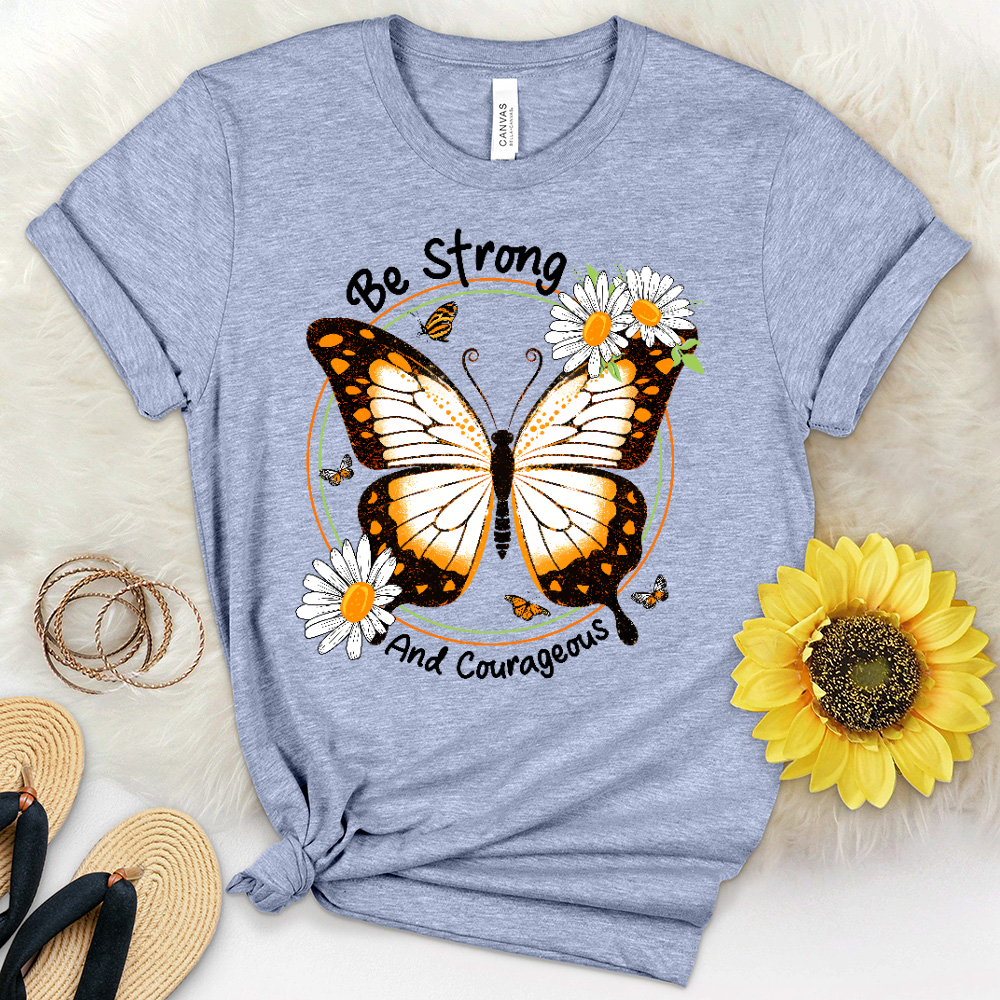 Be Strong Butterfly Heathered Tee