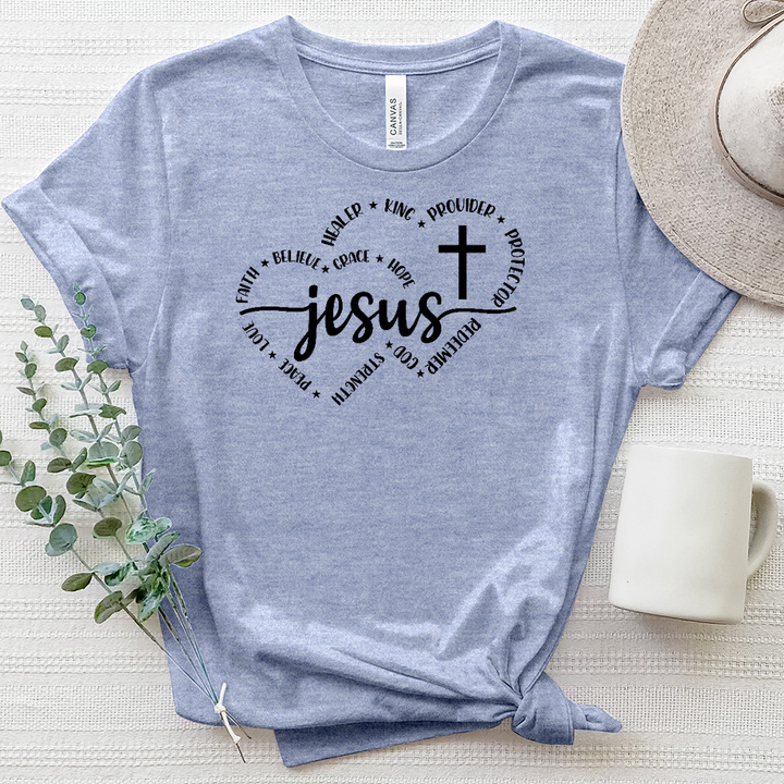 Jesus Cross Heathered Tee