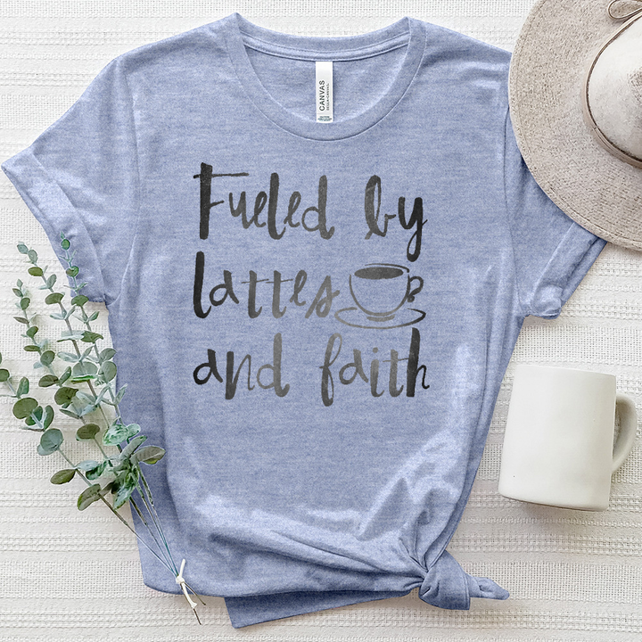 Fueled By Lattes And Faith Heathered Tee