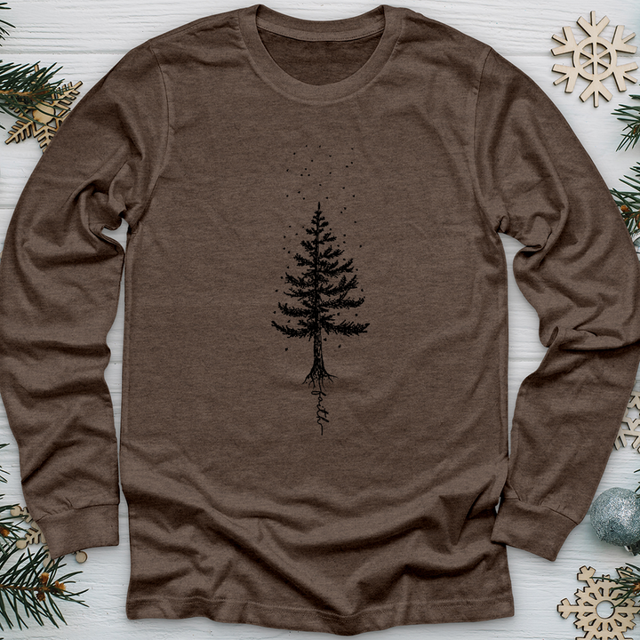 Rooted In Faith Pine Tree Long Sleeve Tee