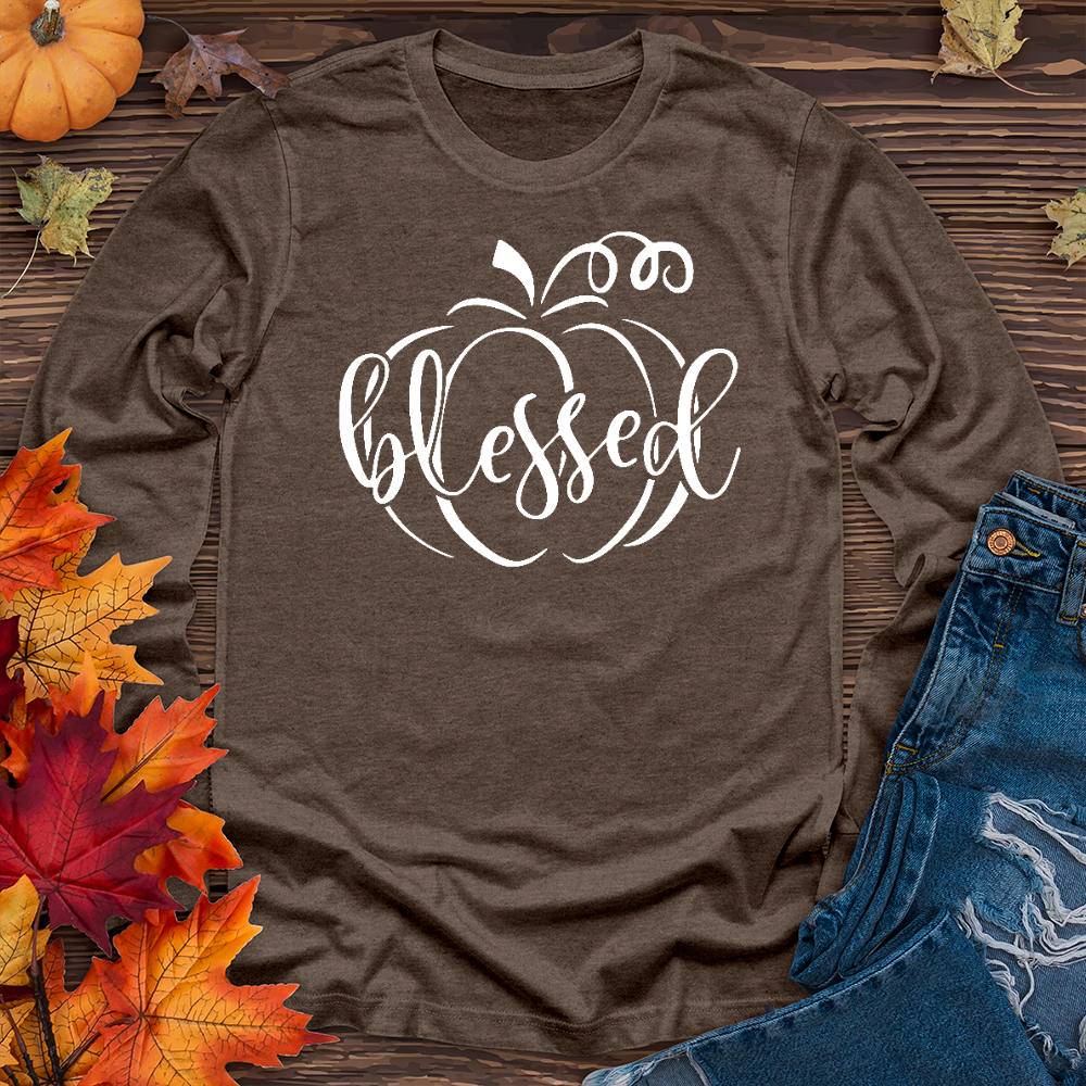 Fancy Blessed Pumpkin Long Sleeve Tee