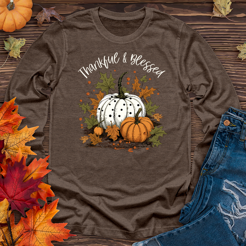 Thankful & Blessed Pumpkin Patch Long Sleeve Tee