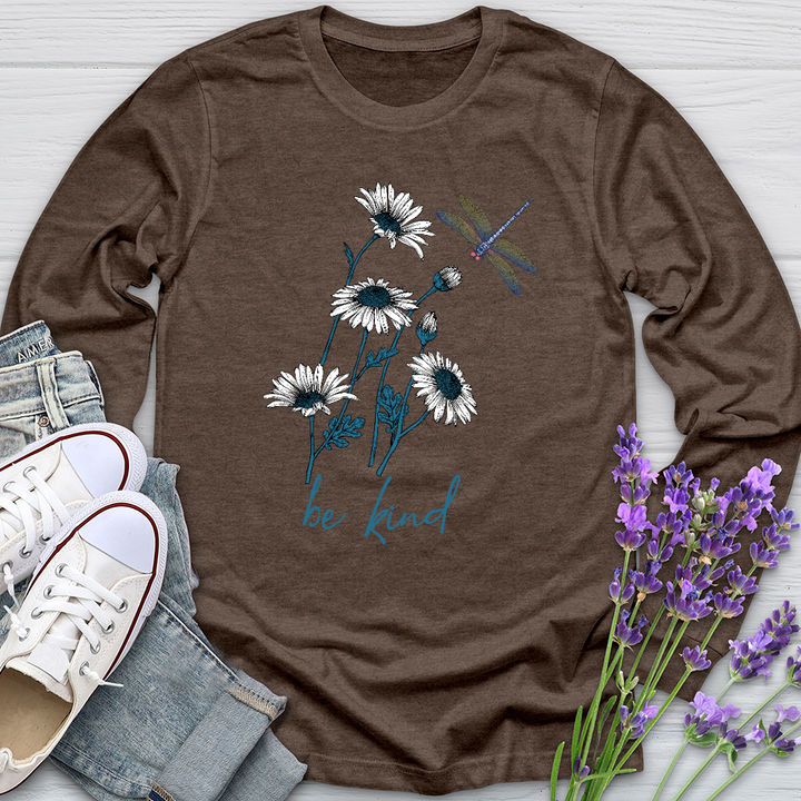 Be Kind daisy Flower Long Sleeve Tee