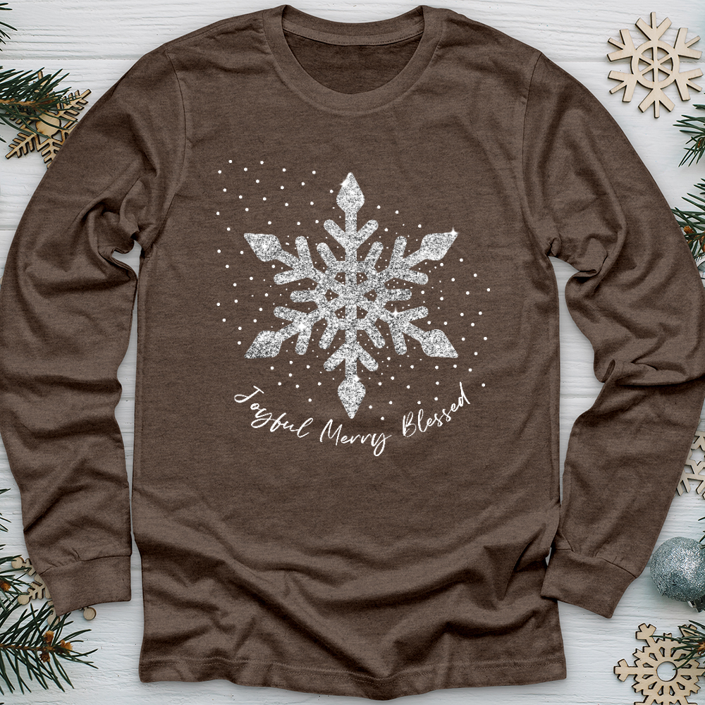 Snowflake Silver Giliters Long Sleeve Tee