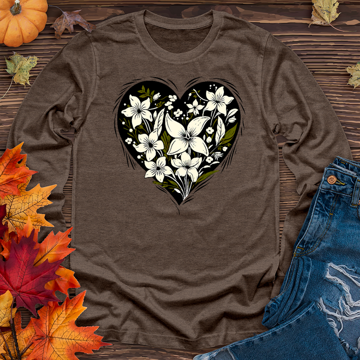 Heart shape flower Long Sleeve Tee