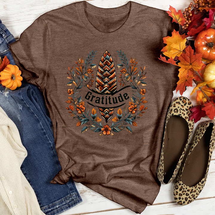 Herringbone Pinecone Gratitude Heathered Tee