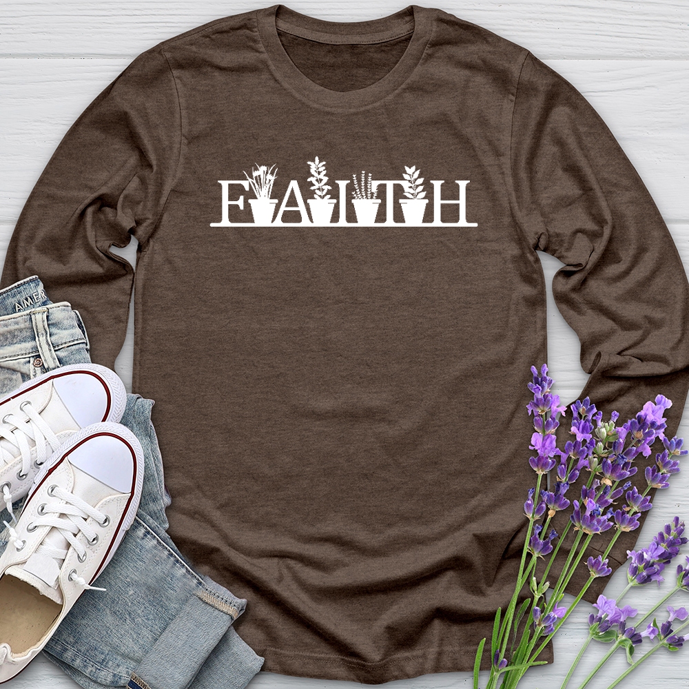 Faith Garden Letters Long Sleeve Tee