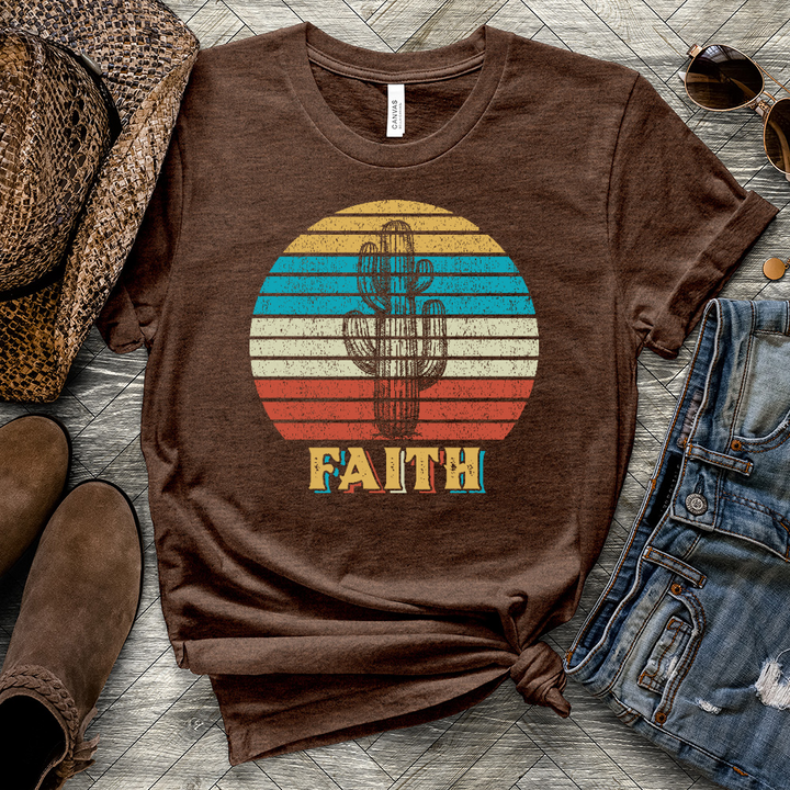 Retro Faith Cactus Heathered Tee