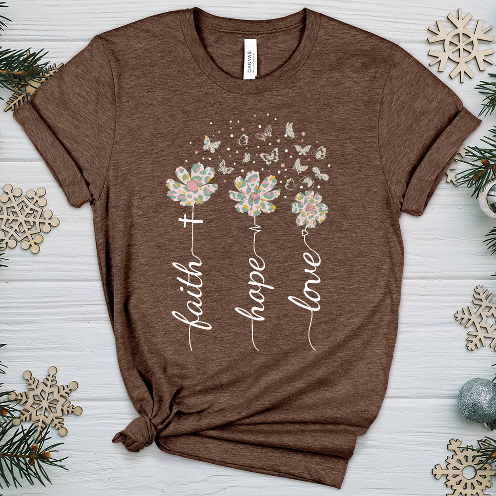 Faith Hope Love Floral V6 Heathered Tee