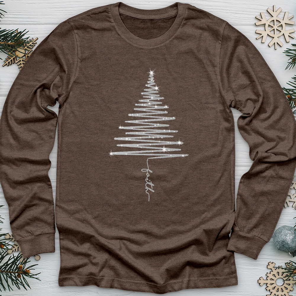 Gleaming Silver Faith Tree Long Sleeve Tee