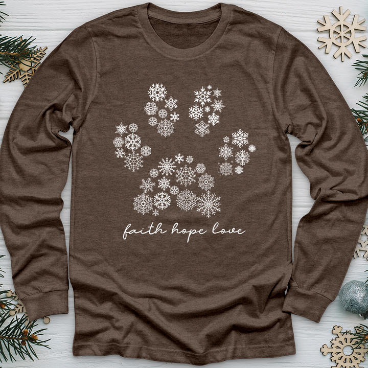 Snowflake Paw Print Long Sleeve Tee