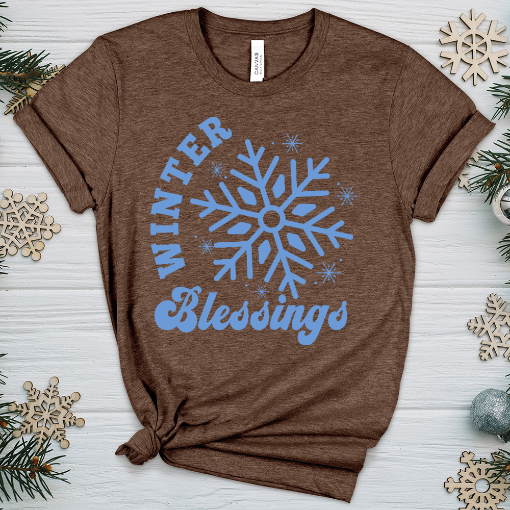 Blue Snowflake Heathered Tee