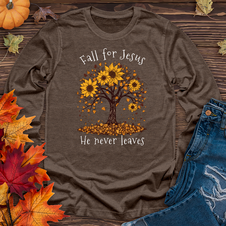 Sunflower Tree Falling Leaves Long Sleeve Tee