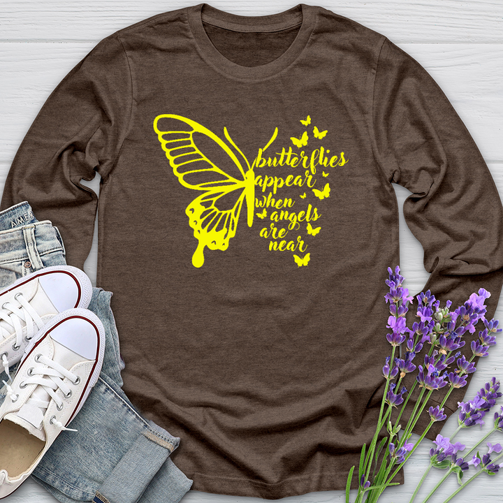 Butterflies Appear Yellow Long Sleeve Tee