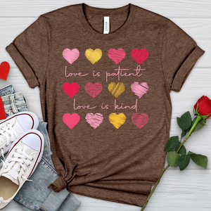 Multi Colored Hearts Heathered Tee