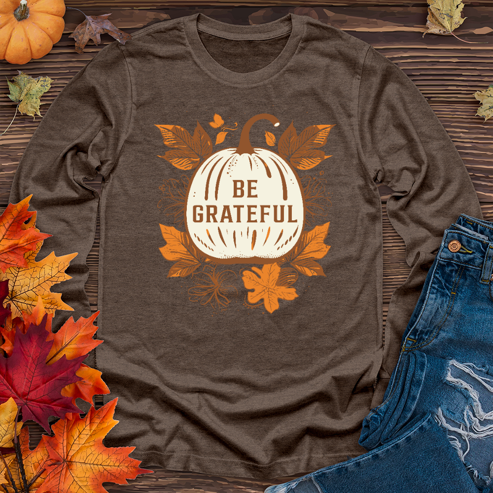 Vintage Pumpkin Leaf Delights Long Sleeve Tee