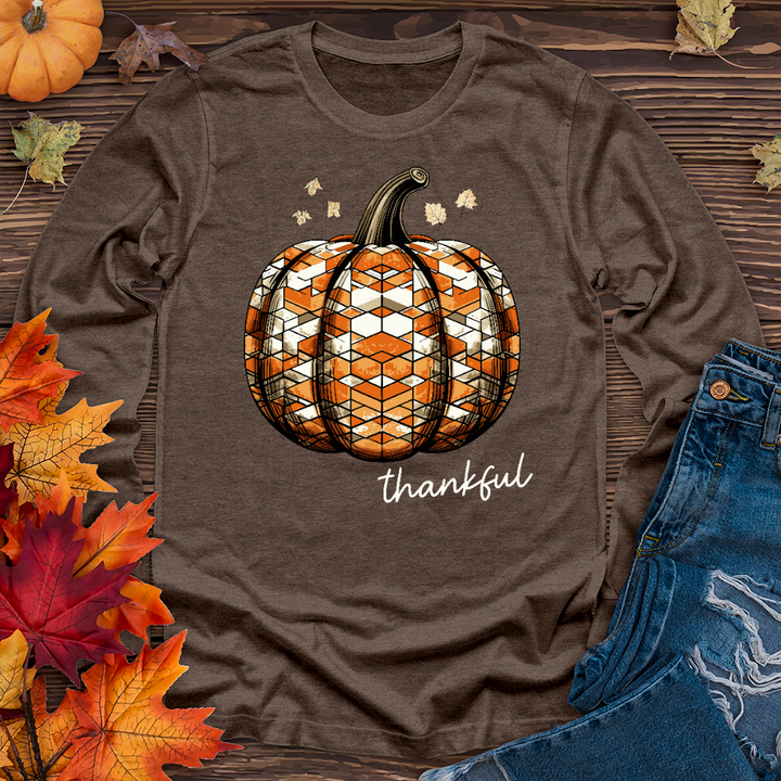 Thankful Glass Pumpkin Long Sleeve Tee