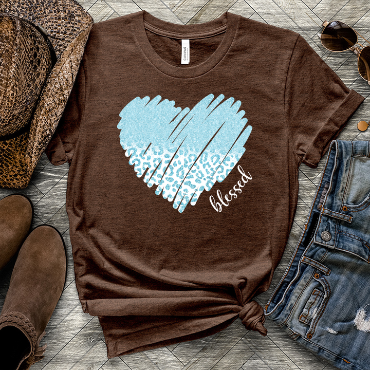 Bless Blue Heart Heathered Tee