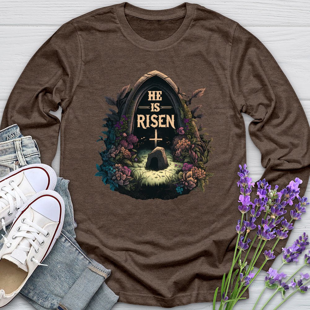 He Is Risen Grave Long Sleeve Tee