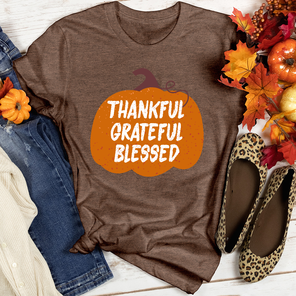 TGB Autumn Pumpkin Scene Heathered Tee