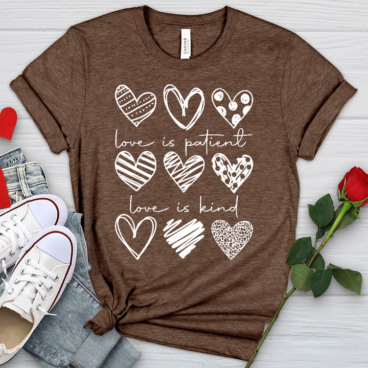 Heart Pattern Heathered Tee