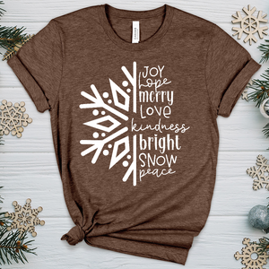 Joy Hope Snowflake Heathered Tee