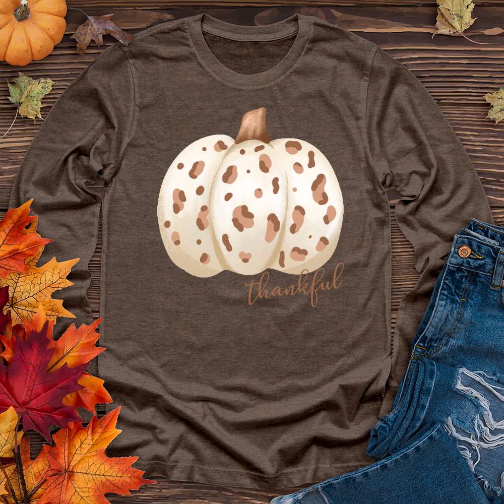 Thankful Skin Colored Pumpkin Long Sleeve Tee