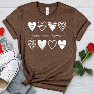 Grow In Love Hearts Heathered Tee