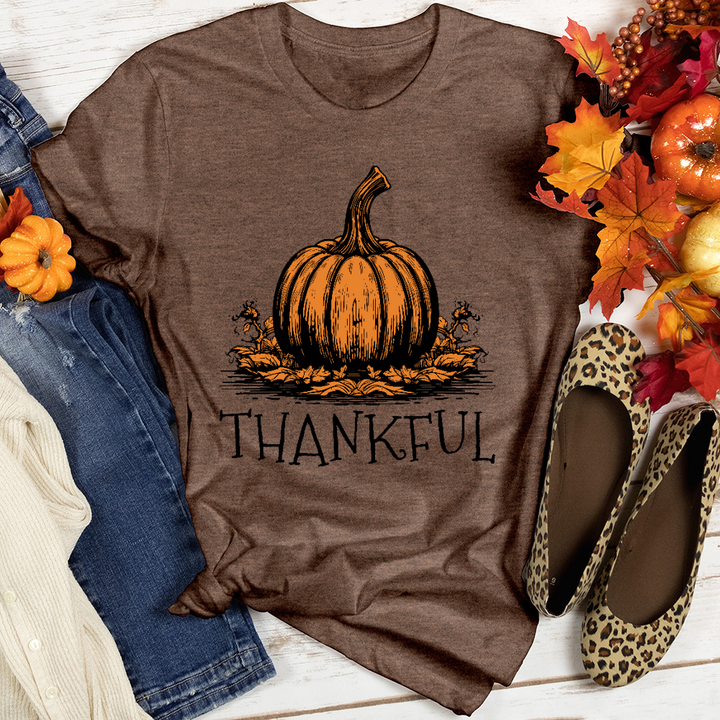 Thankful Orange Pumpkin Heathered Tee