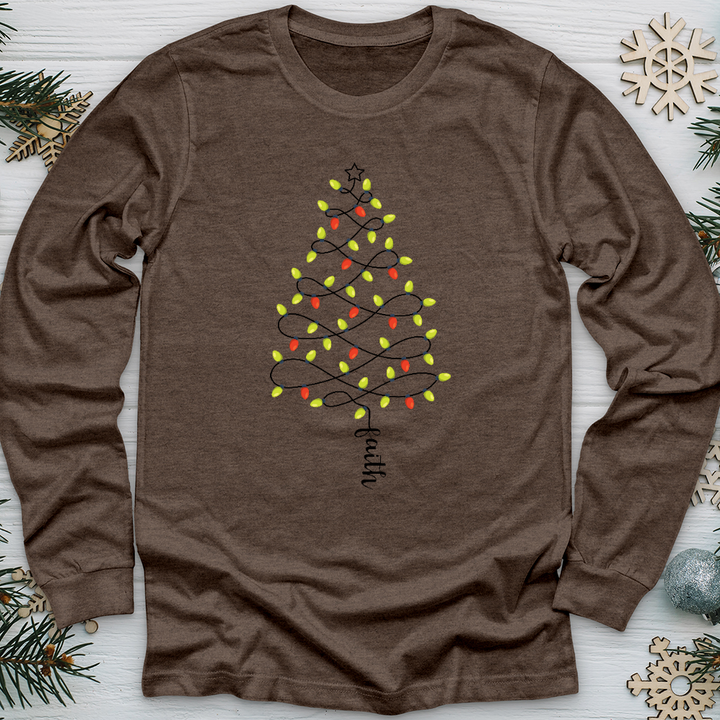 Faith Christmas Lights Long Sleeve Tee