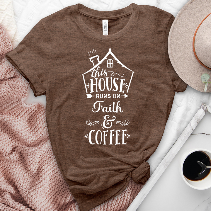 This House Runs On Faith Heathered Tee