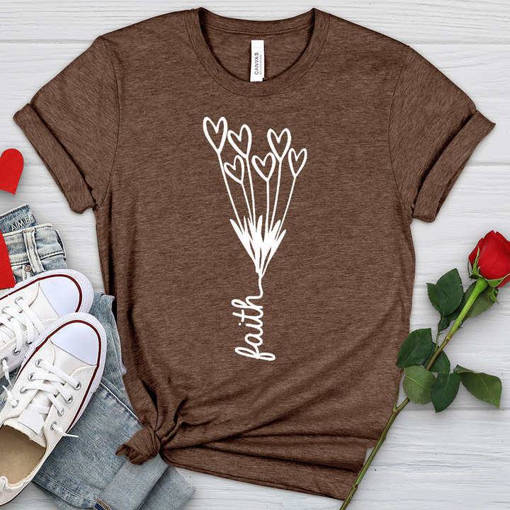 Faith Heart Bouquet Heathered Tee