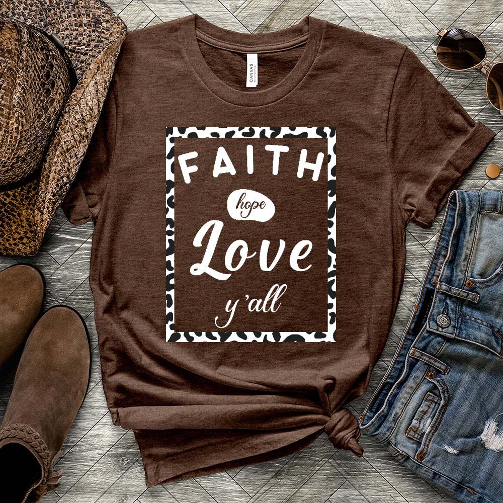 Faith Hope Love Y'all Heathered Tee