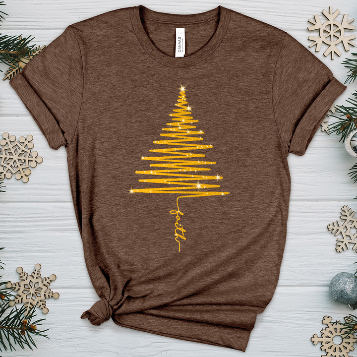 Sparkling Gold Faith Tree Heathered Tee