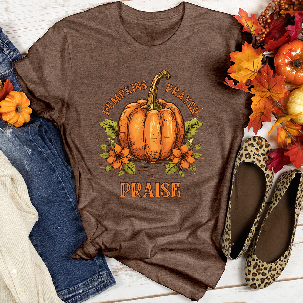 Pumpkins Prayer & Praise Heathered Tee