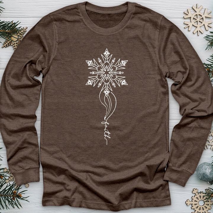 Wispy Snowflake Faith Long Sleeve Tee