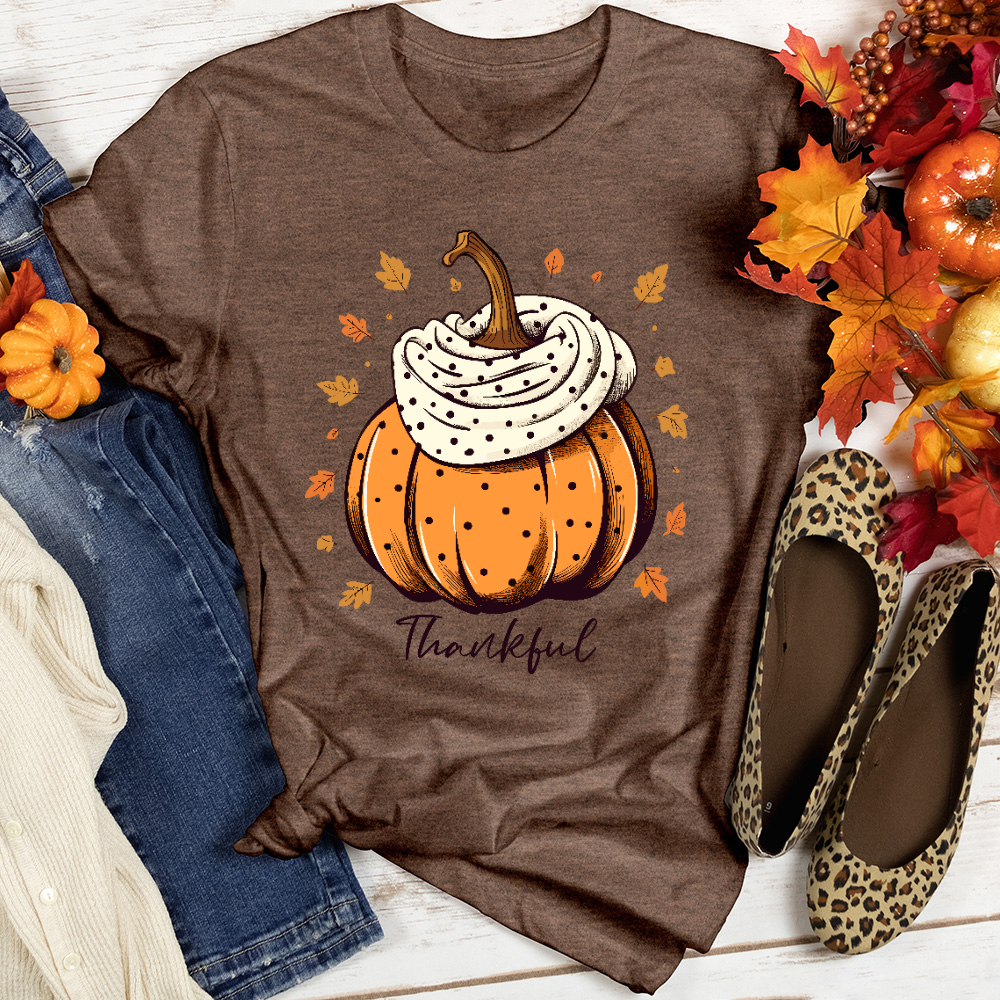 Vintage Pumpkin Coziness Heathered Tee