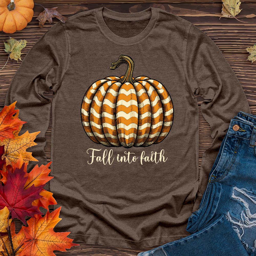 Fall Into Faith Pumpkin Long Sleeve Tee